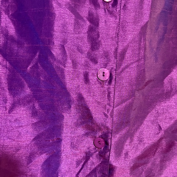 Gilani Vibrant Purple Button Down Shirt for Women, shoulder pads, size 20 - Picture 4 of 7